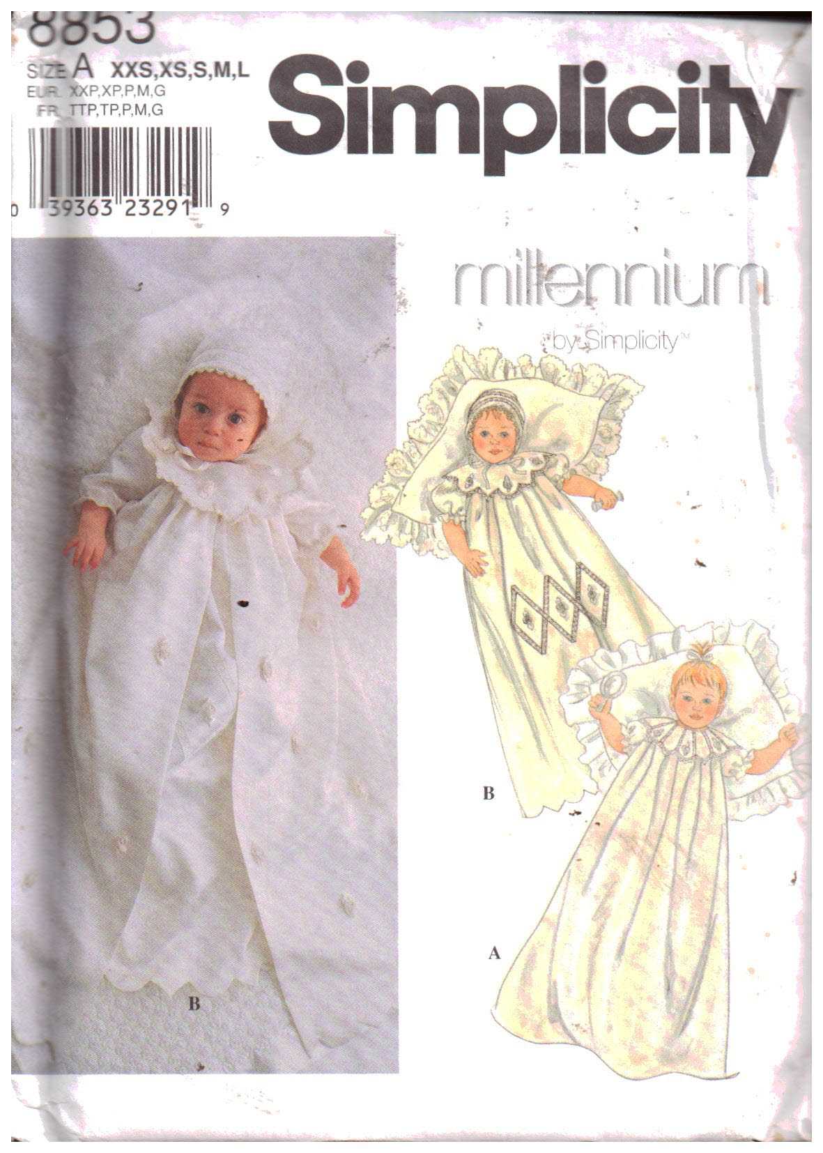 Butterick 4588 Baby Christening Gown Romper Hat Sewing Pattern Sz NB-S-M |  eBay