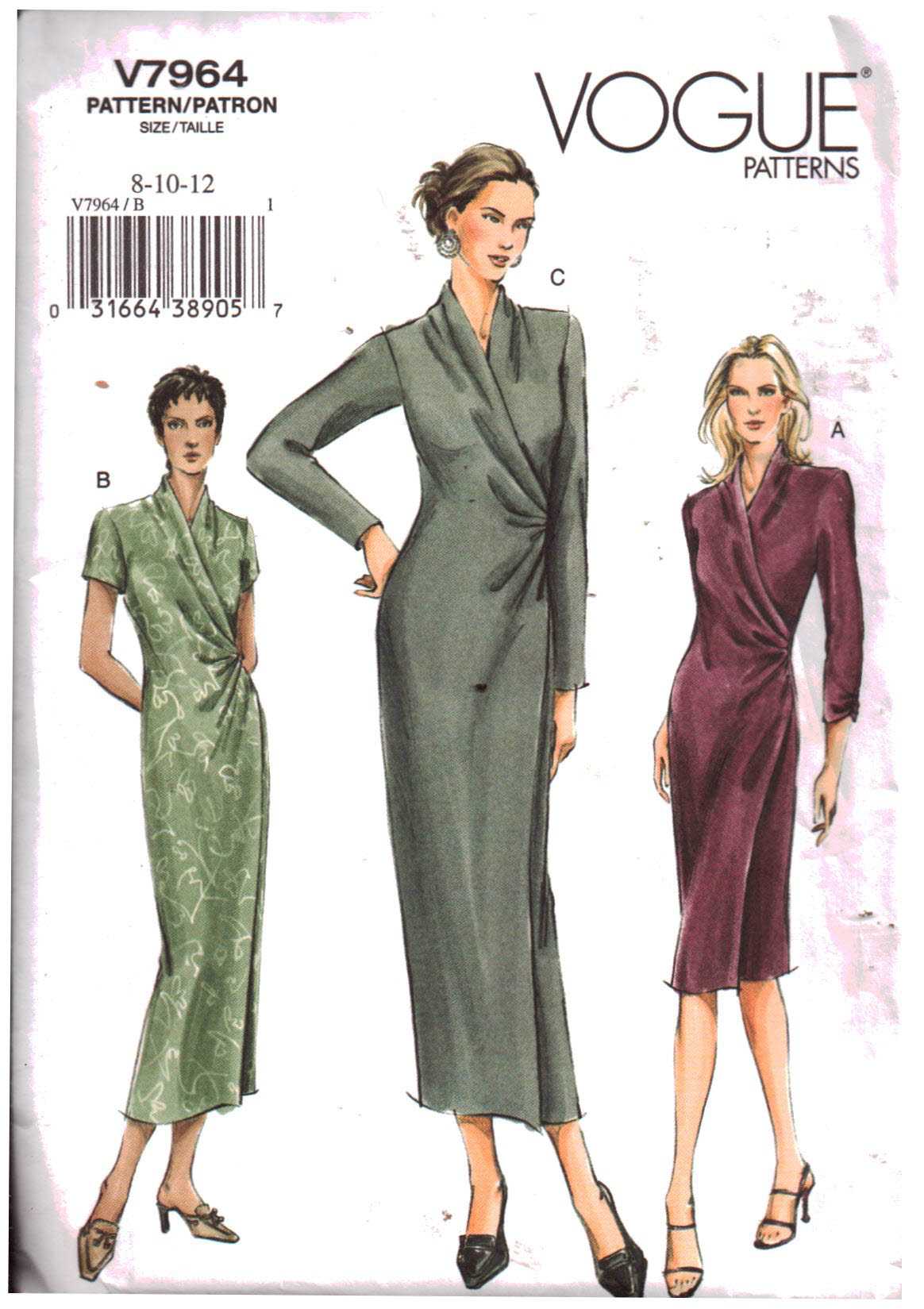 Vogue V7964 Dress Size: 8-10-12 Uncut Sewing Pattern