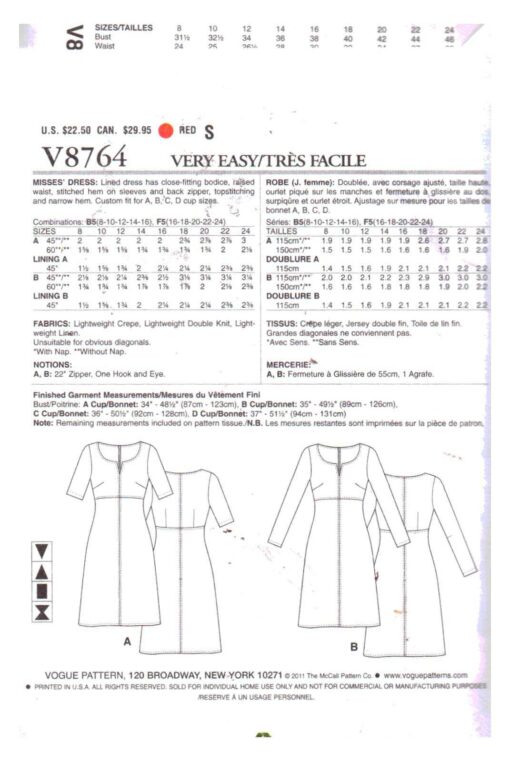 Vogue V8764 1