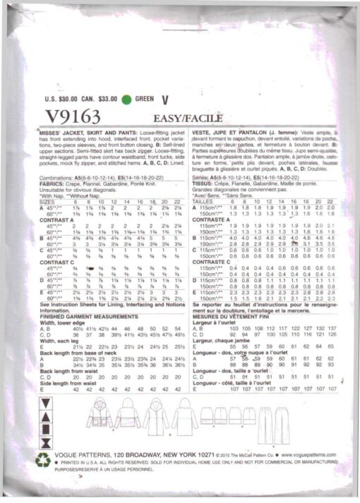Vogue V9163 1