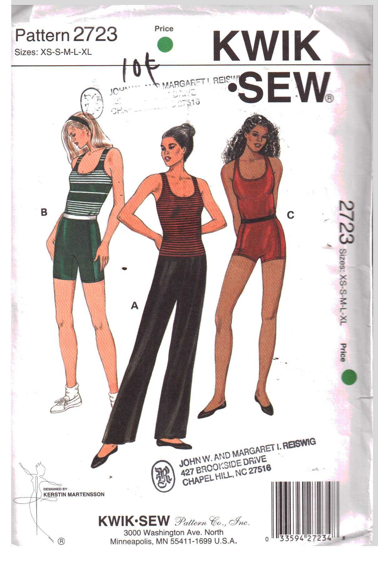 Kwik Sew 2723 Pants, Top, Shorts Size: XS-S-M-L-XL Uncut Sewing