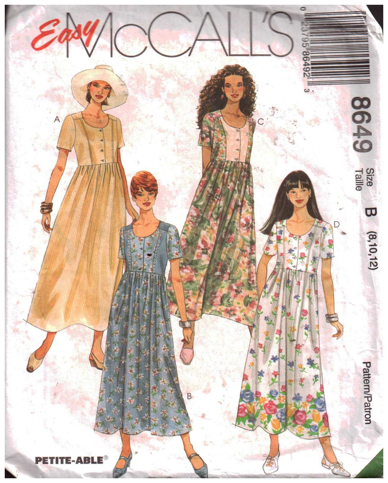 McCall's 8649 Dress Size: B 8-12 Used Sewing Pattern
