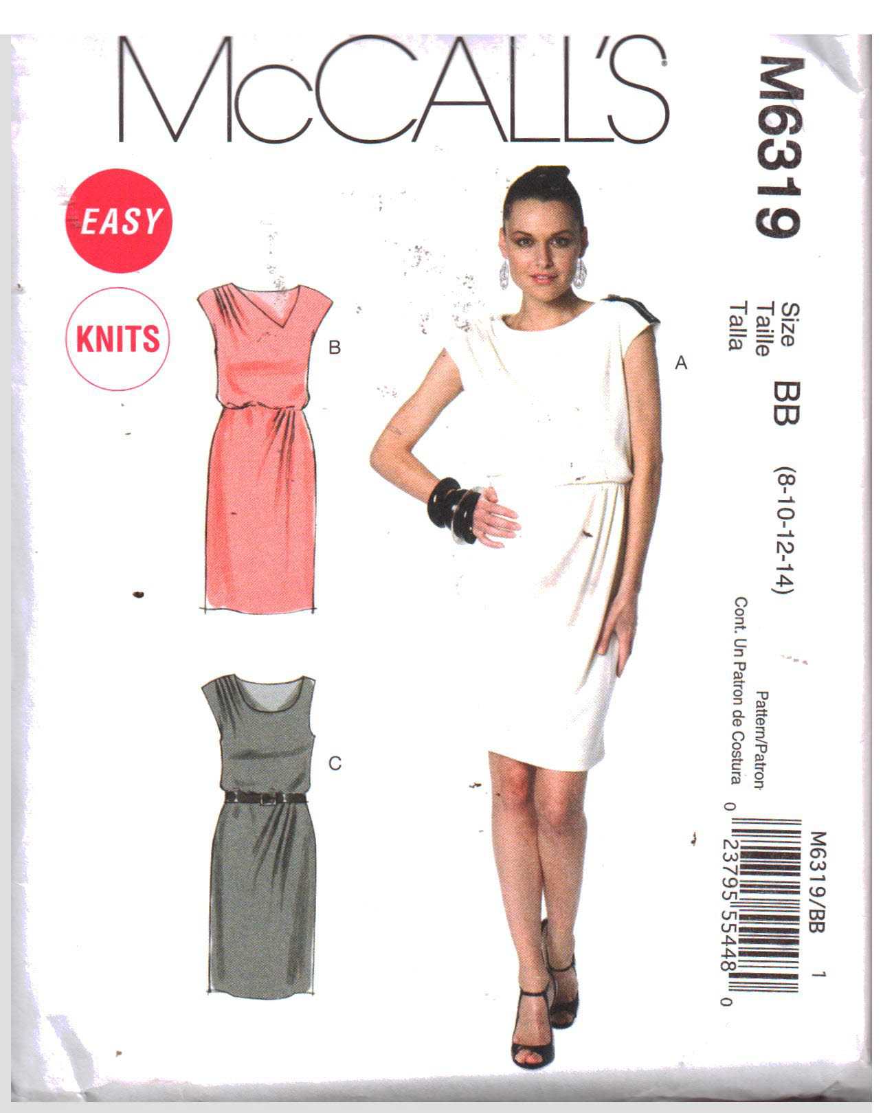 McCall's M6319 Dress Size: BB 8-14 Uncut Sewing Pattern