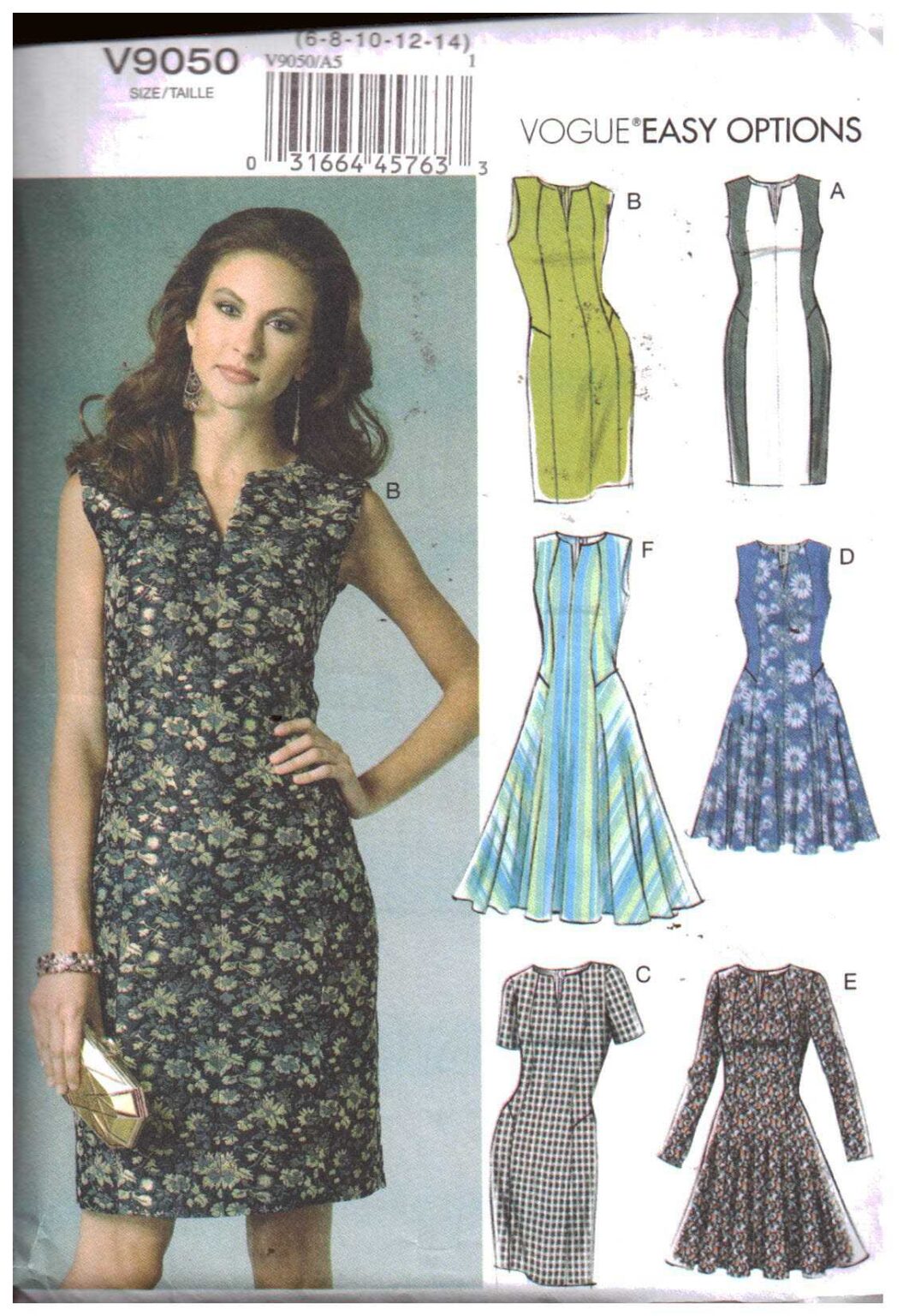 Vogue V9050 Dresses Size: A5 6-8-10-12-14 Uncut Sewing Pattern