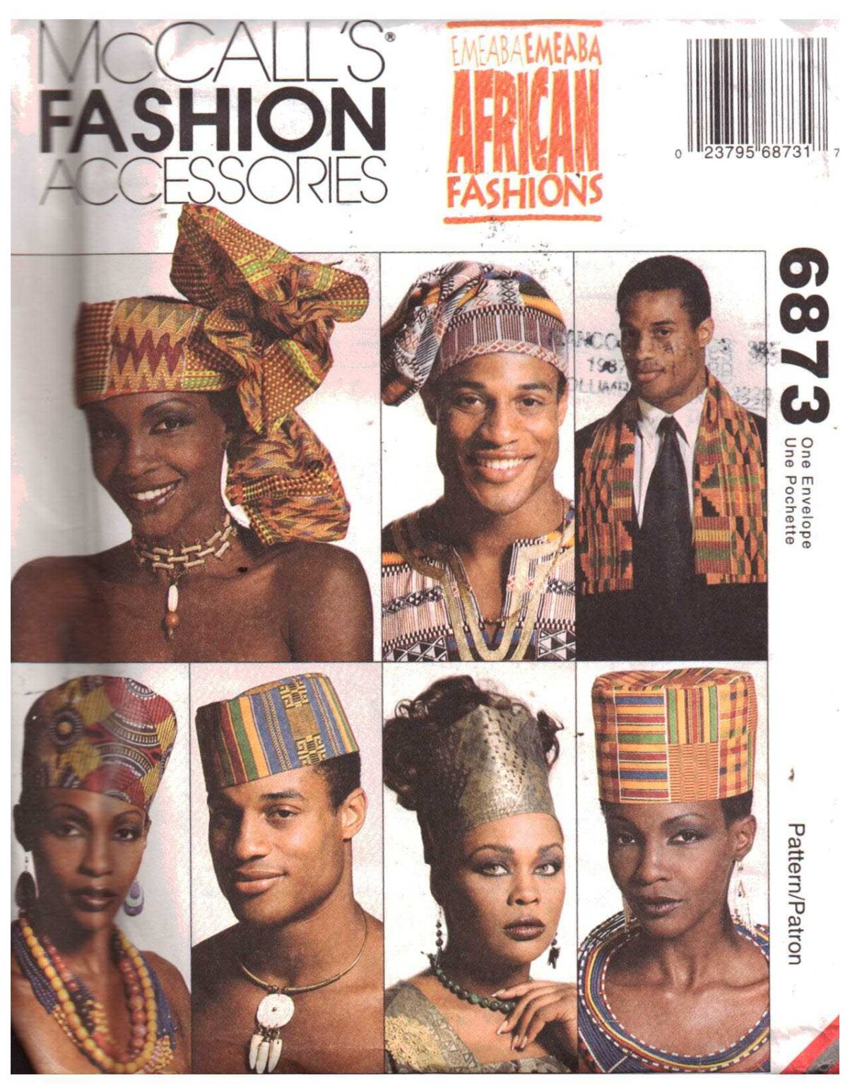 McCall's 6873 African Fashions , Hats Size One Uncut Sewing Pattern
