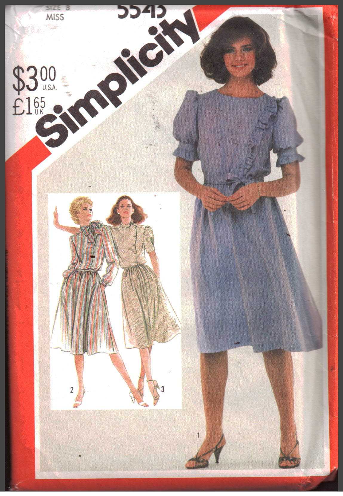 Simplicity 5543 Asymetrical Dress with sleeve and collar variations ...