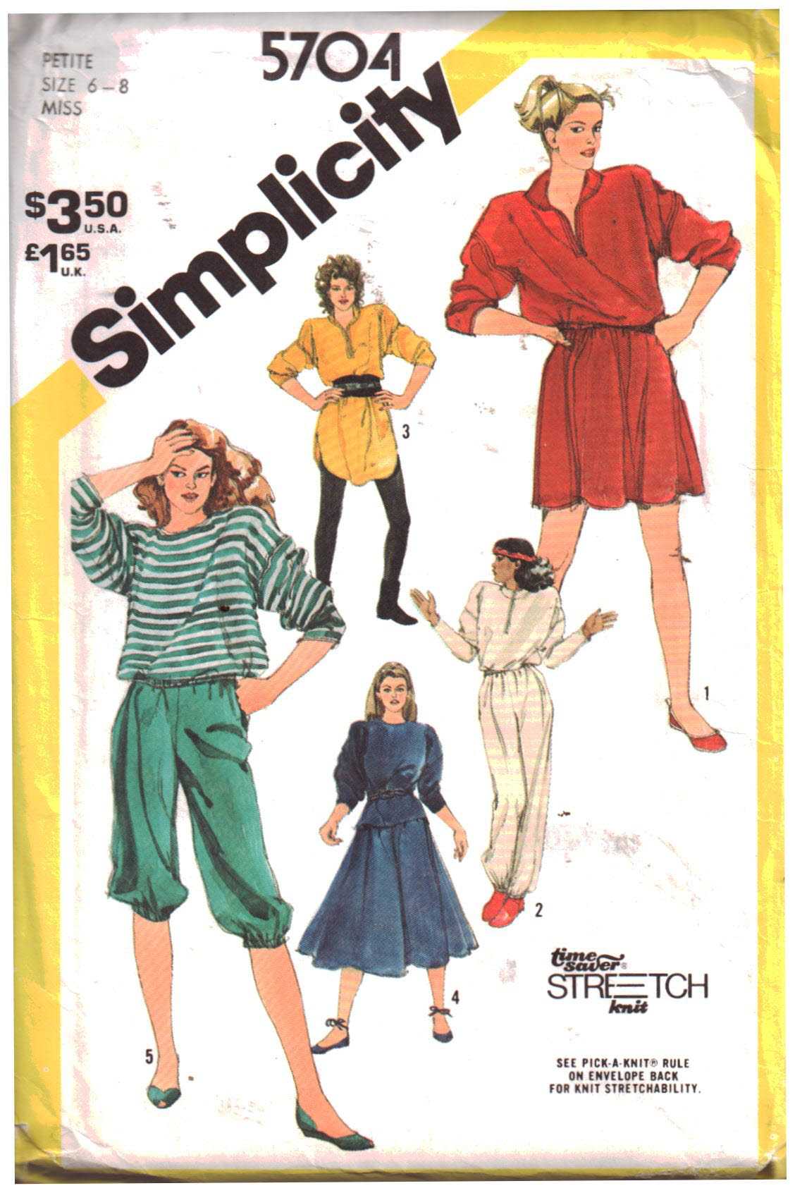 Simplicity 5704 Tops, Tunic, Pants, Knickets, Skirt Size: 6-8 Uncut ...