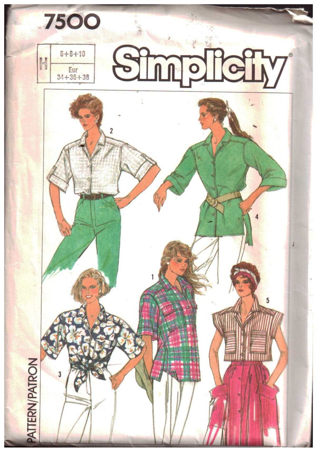 Simplicity 7500 Shirt in three lengths Size: H 6-8-10 Uncut Sewing Pattern