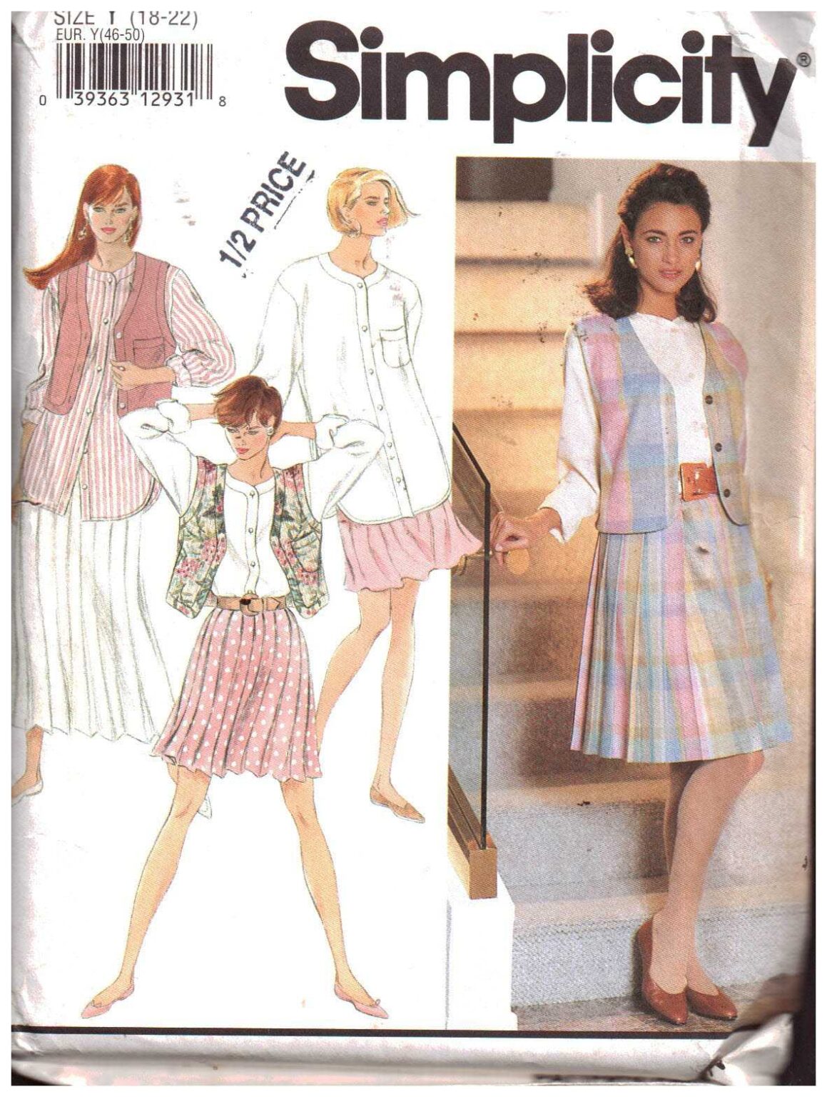 Simplicity Pattern R11878 Simplicity 7983 Skirt in two lengths, Shirt, Vests Size: Y 18-22 Uncut ...