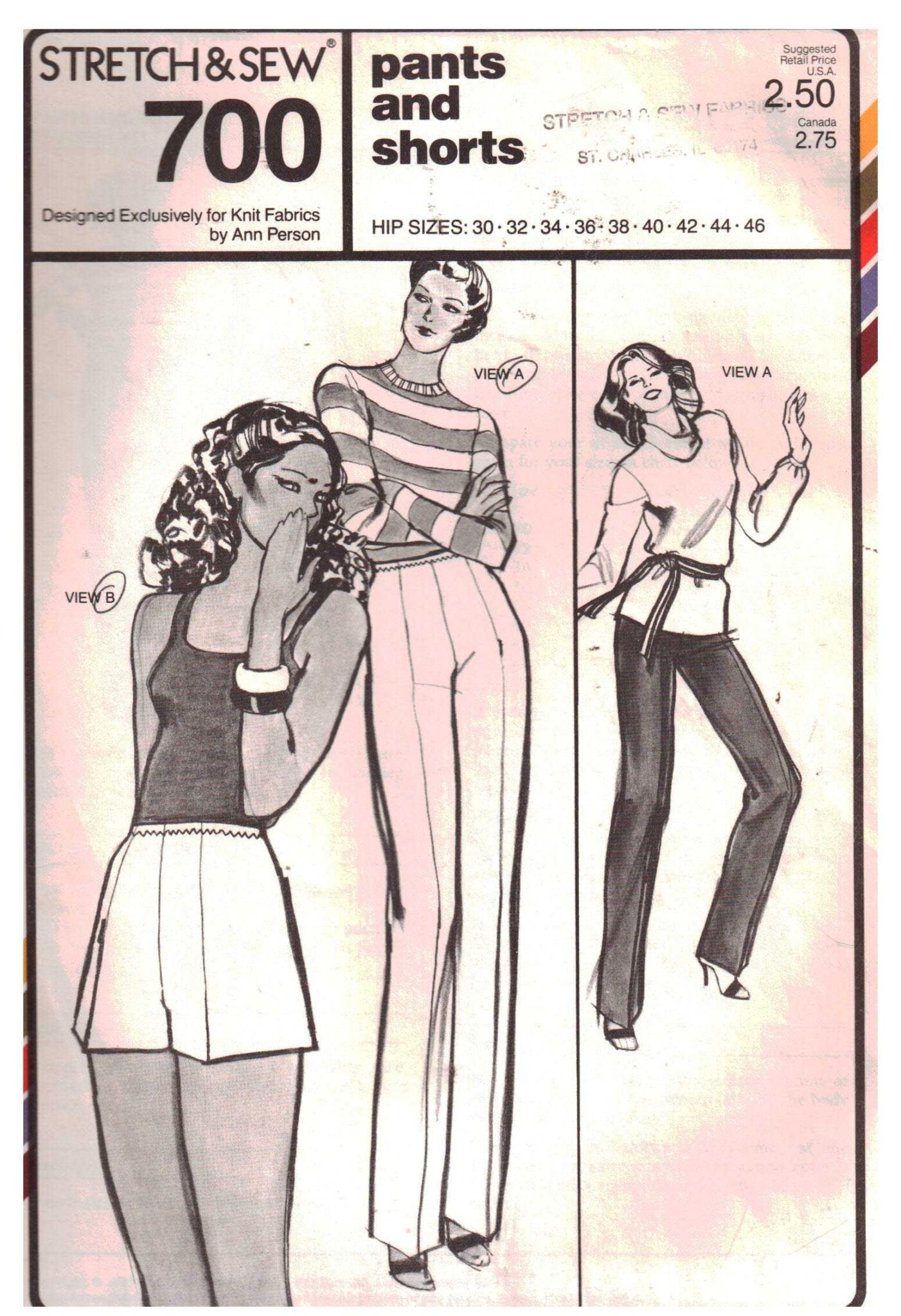 Stretch & Sew 700 Pants, Shorts Size: 30-46 Uncut Sewing Pattern