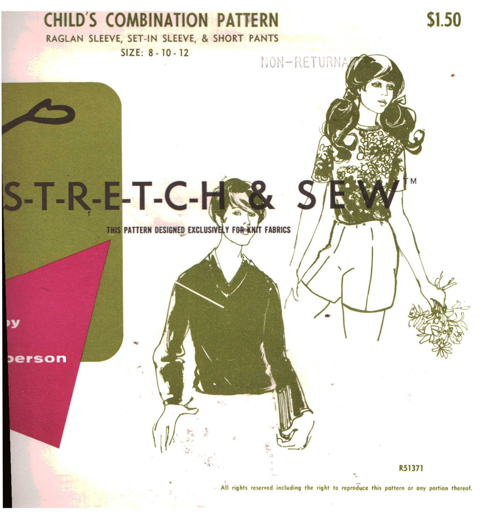 Stretch & Sew 900 Girl's Raglans Sleeve, Set-in Sleeve, Short Pants