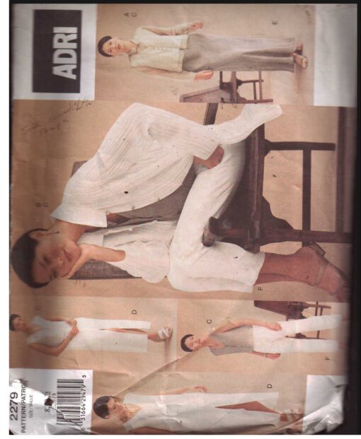 Vogue 2279 Jacket, Dress, Top, Skirt, Pants by Adri Size 81012 Uncut