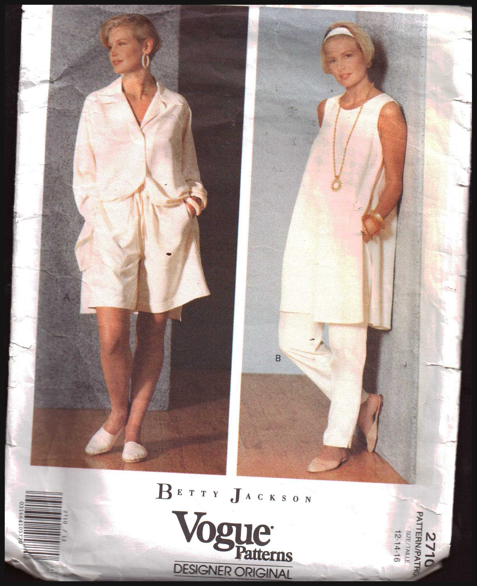 Vogue 2710 Tunic, Shirt, Shorts, Pants by Betty Jackson Size: 12-14-16 ...