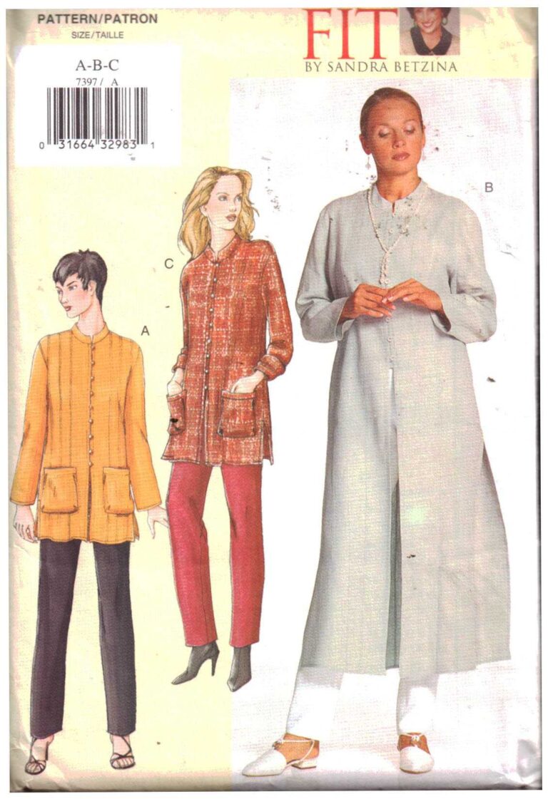 Vogue 7397 Tunic, Pants by Sandra Betzina Size: A-B-C Uncut Sewing Pattern