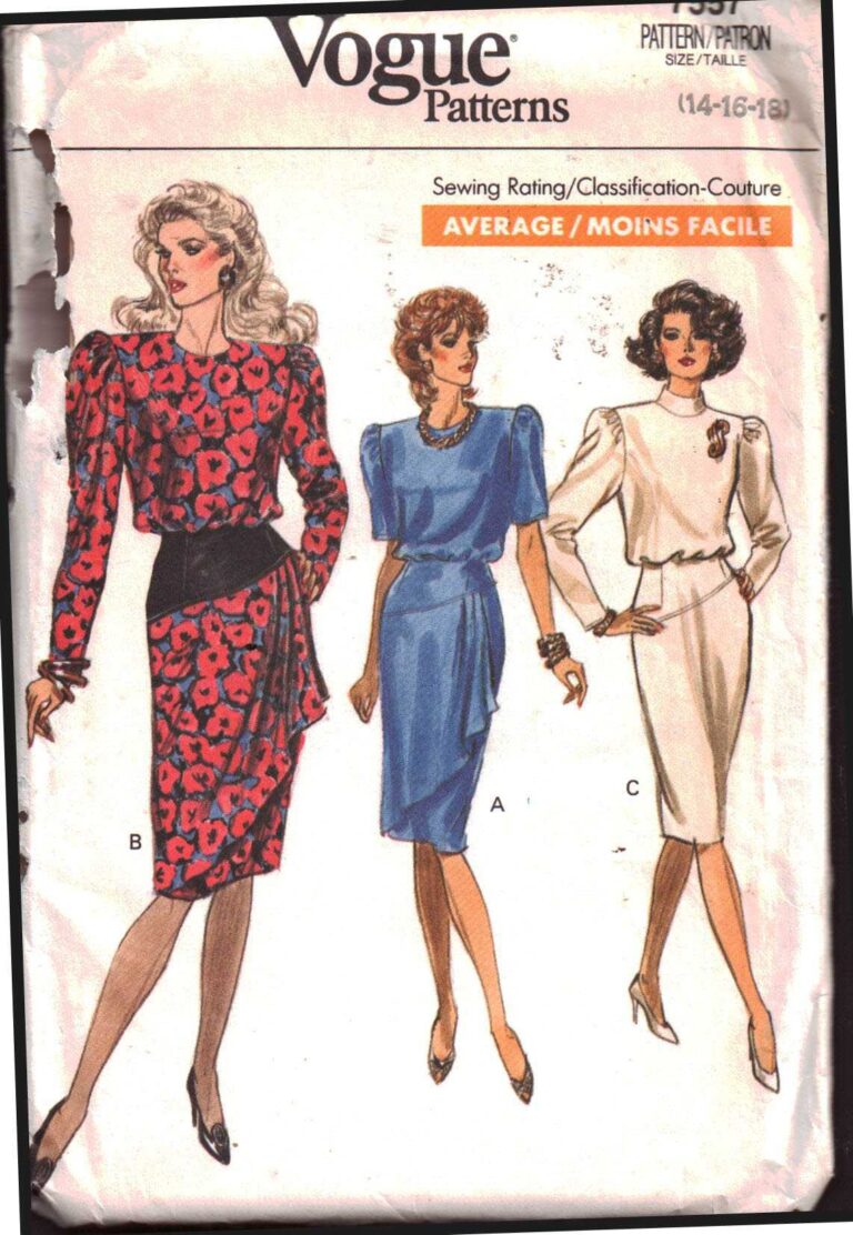 Vogue 7557 Dress Size: 14-16-18 Uncut Sewing Pattern