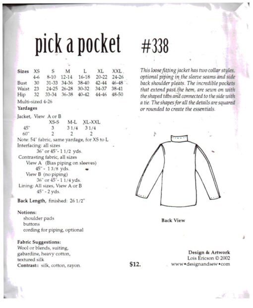 Design & Artwork 338 Pick a Pocket Jacket by Lois Ericson 1
