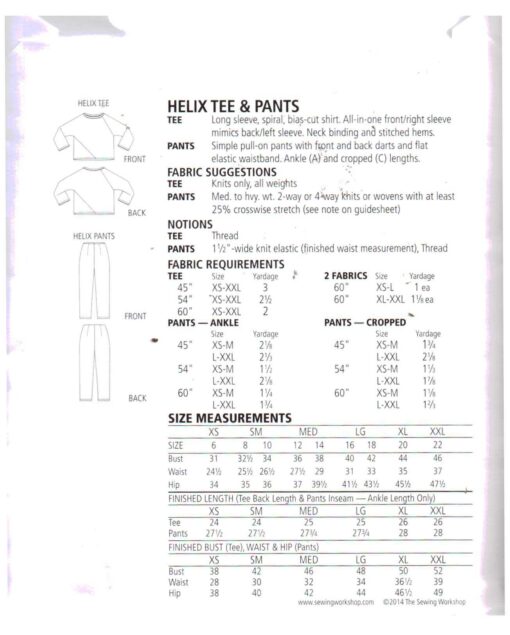 The Sewing Workshop Helix Tee & Pants 1