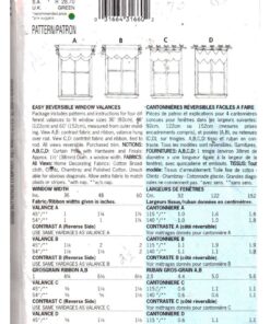 B5582, Reversible Window Valances Sewing Pattern
