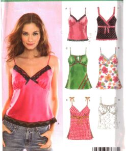 Camisole Cami Tank Bra Top 10-22 Simplicity 6490 New Look Sewing Pattern  Retro