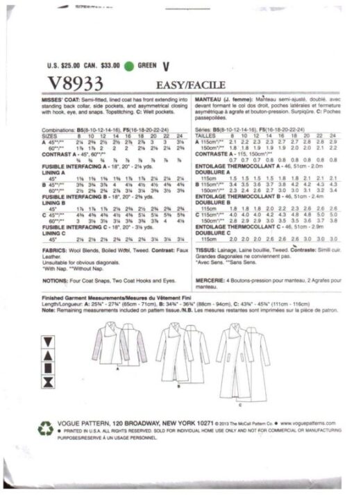 Vogue V8933 1