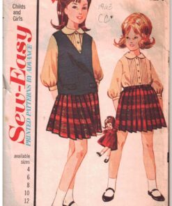 Advance 3269 Girl's Skirt, Top , Vest Size: 8 Used Sewing Pattern