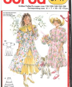 Burda 5747 Girl's Dress, Petticoat Size: 6-11J Uncut Sewing Pattern