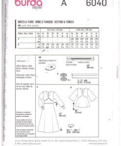 Burda 6040 Dress, Top Size: 8-18 Uncut Sewing Pattern - Image 2