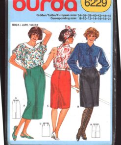 Burda 6229 Skirt Size: 8-20 Uncut Sewing Pattern
