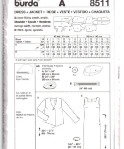 Alternative view of Burda 8511 Dress, Jacket Size: 6-16 Uncut Sewing Pattern