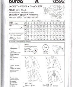 Alternative view of Burda 8592 Jacket Size: 10-20 Uncut Sewing Pattern
