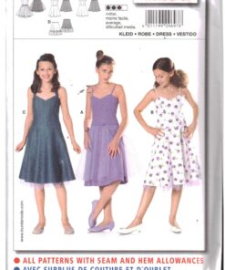 Burda 9697 Girl's Dress Size: 7-14J Uncut Sewing Pattern