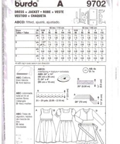 Alternative view of Burda 9702 Girl's Dress Size: 18M -5 Uncut Sewing Pattern