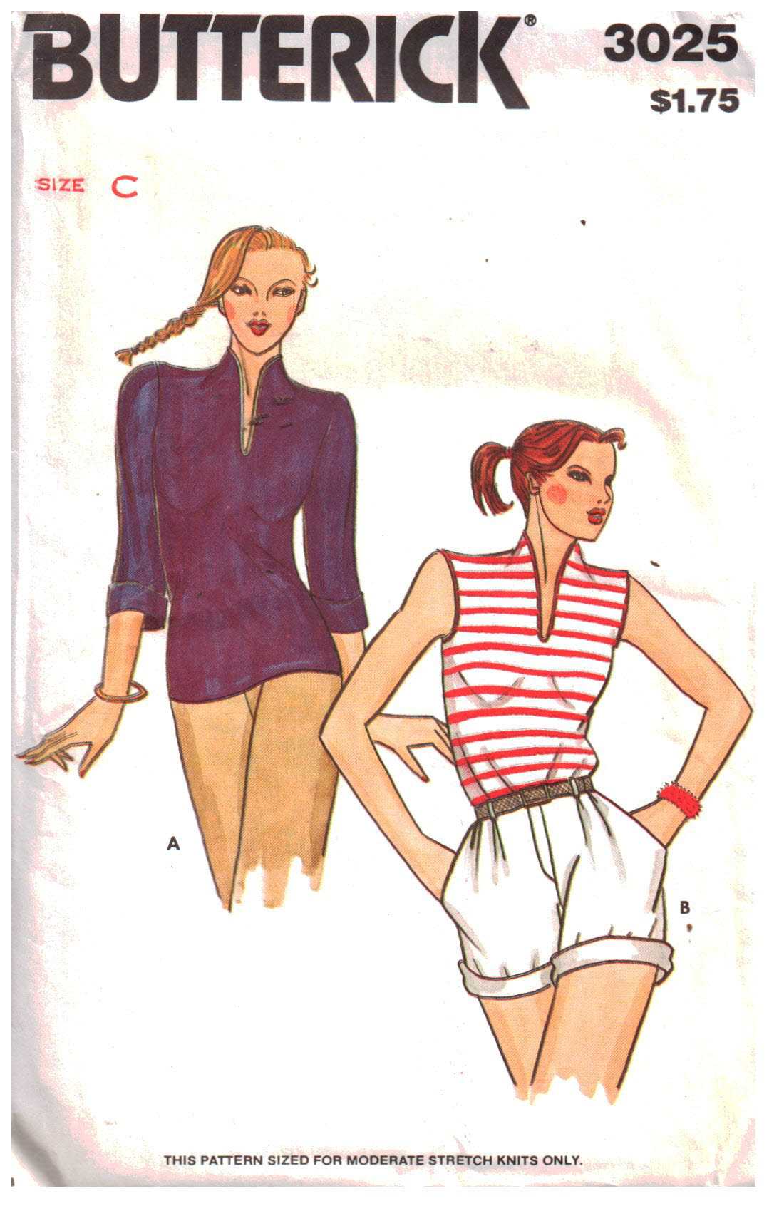 Butterick 3025 Blouse Size: 12-14-16 Used Sewing Pattern