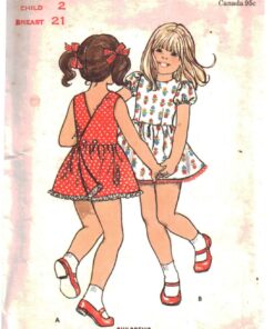 Butterick 3099 Girl's Dress Size: 2 Breast 21 Used Sewing Pattern