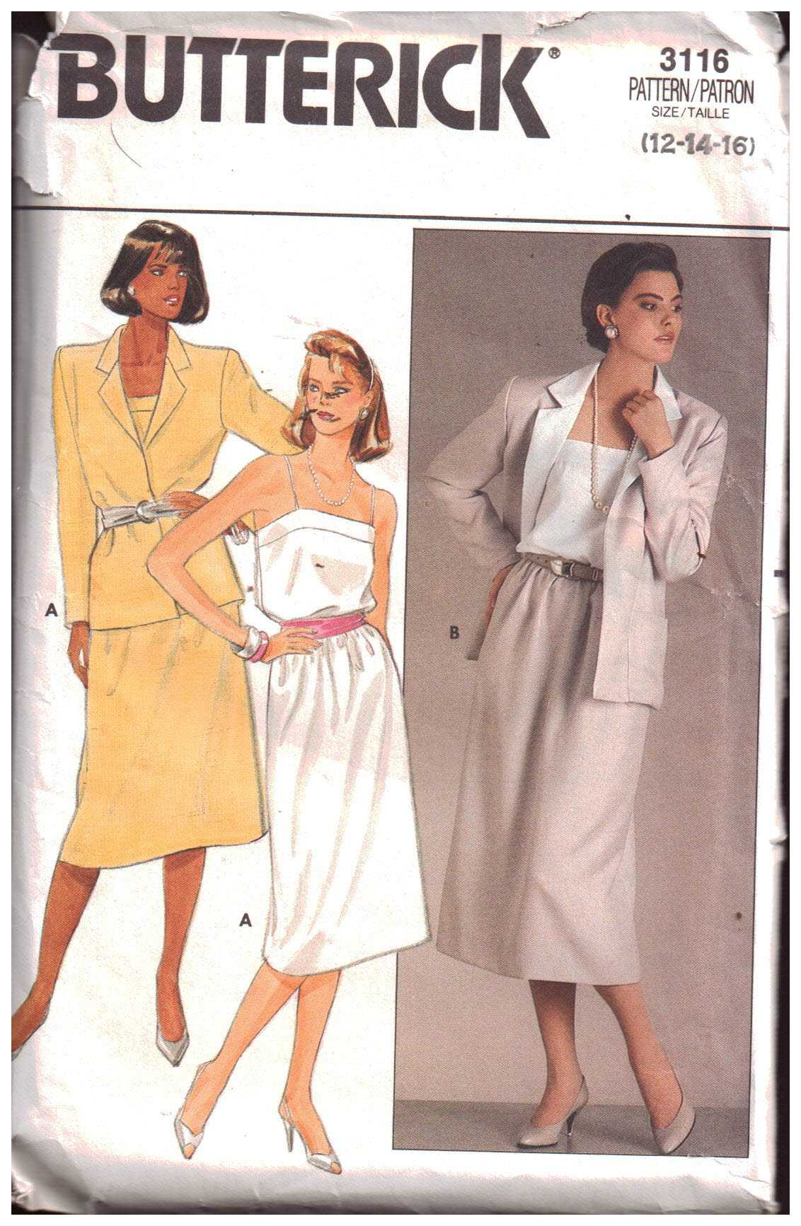 Butterick 3116 Dress, Jacket Size: 12-14-16 Used Sewing Pattern