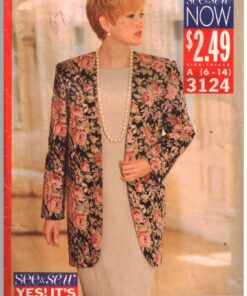 Butterick 3124 Jacket, Dress Size: A 6-14 Uncut Sewing Pattern
