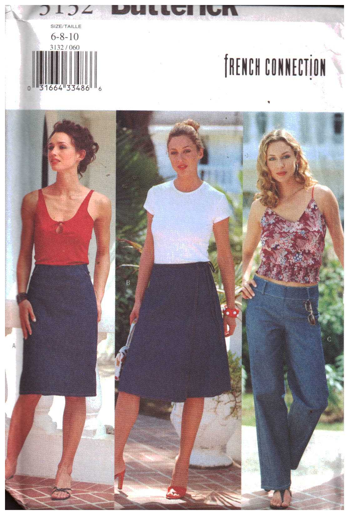Butterick 3132 Skirt, Pants Size: 6-8-10 Uncut Sewing Pattern
