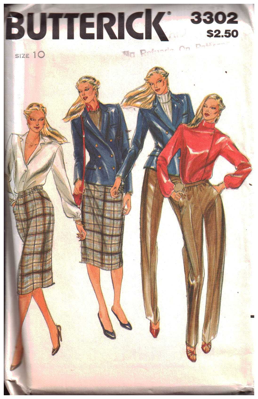 Butterick 3302 Jacket, Pants, Skirt Size: 10 Uncut Sewing Pattern