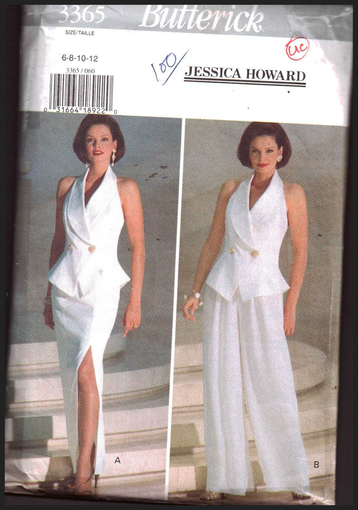 Butterick 3365 Vest, Skirt, Pants by Jessica Howard Size: 6-8-10-12 Used Sewing Pattern