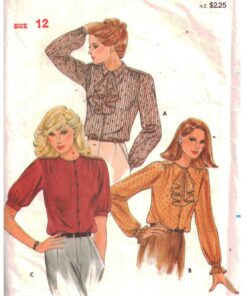 Butterick 3491 Blouse Size: 12 Used Sewing Pattern