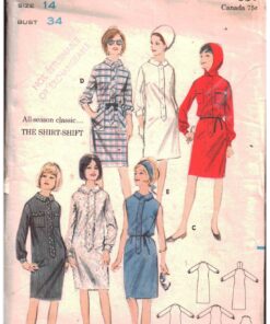 Butterick 3568 Dress Size: 14 Bust 34 Used Sewing Pattern