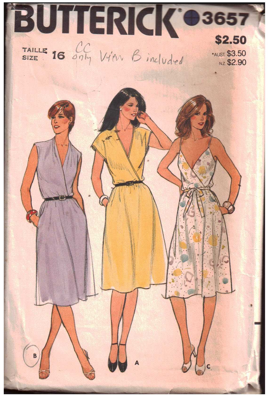 Butterick 3657 Dress Size: 16 Used Sewing Pattern