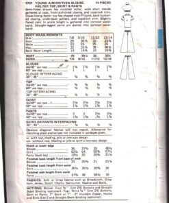 Alternative view of Butterick 3701 Blouse, Halter Top, Skirt, Pants Size: 9/10 Used Sewing Pattern