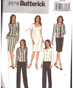 Butterick 3978 Suit - Jacket, Dress, Skirt, Pants Size: 6-8-10 Uncut Sewing Pattern