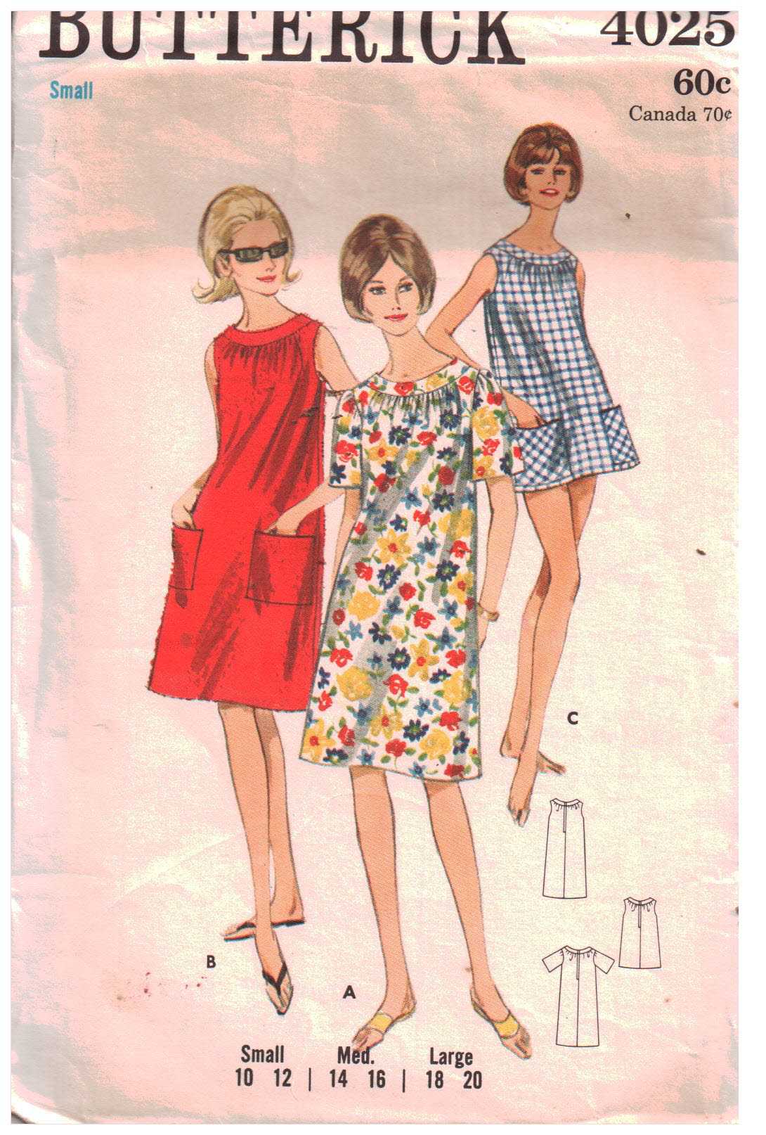 Butterick 4025 Dress Size: 10-12 Used Sewing Pattern