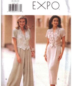 Butterick 4040 Dress, Jumpsuit Size: 18-20-22 Uncut Sewing Pattern