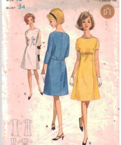 Butterick 4076 Dress Size: 14 Bust 34 Used Sewing Pattern