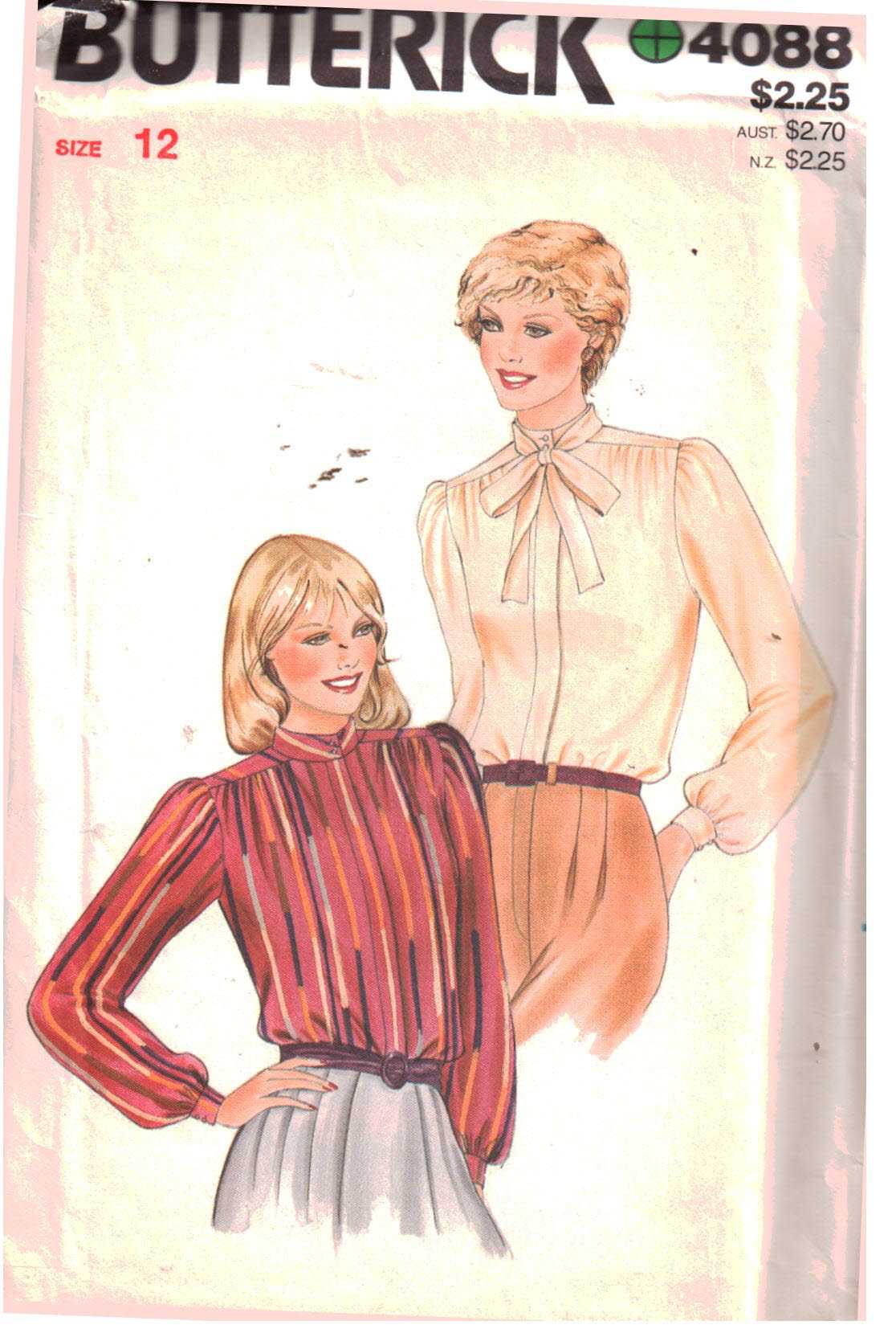 Butterick 4088 Blouse Size: 12 Uncut Sewing Pattern