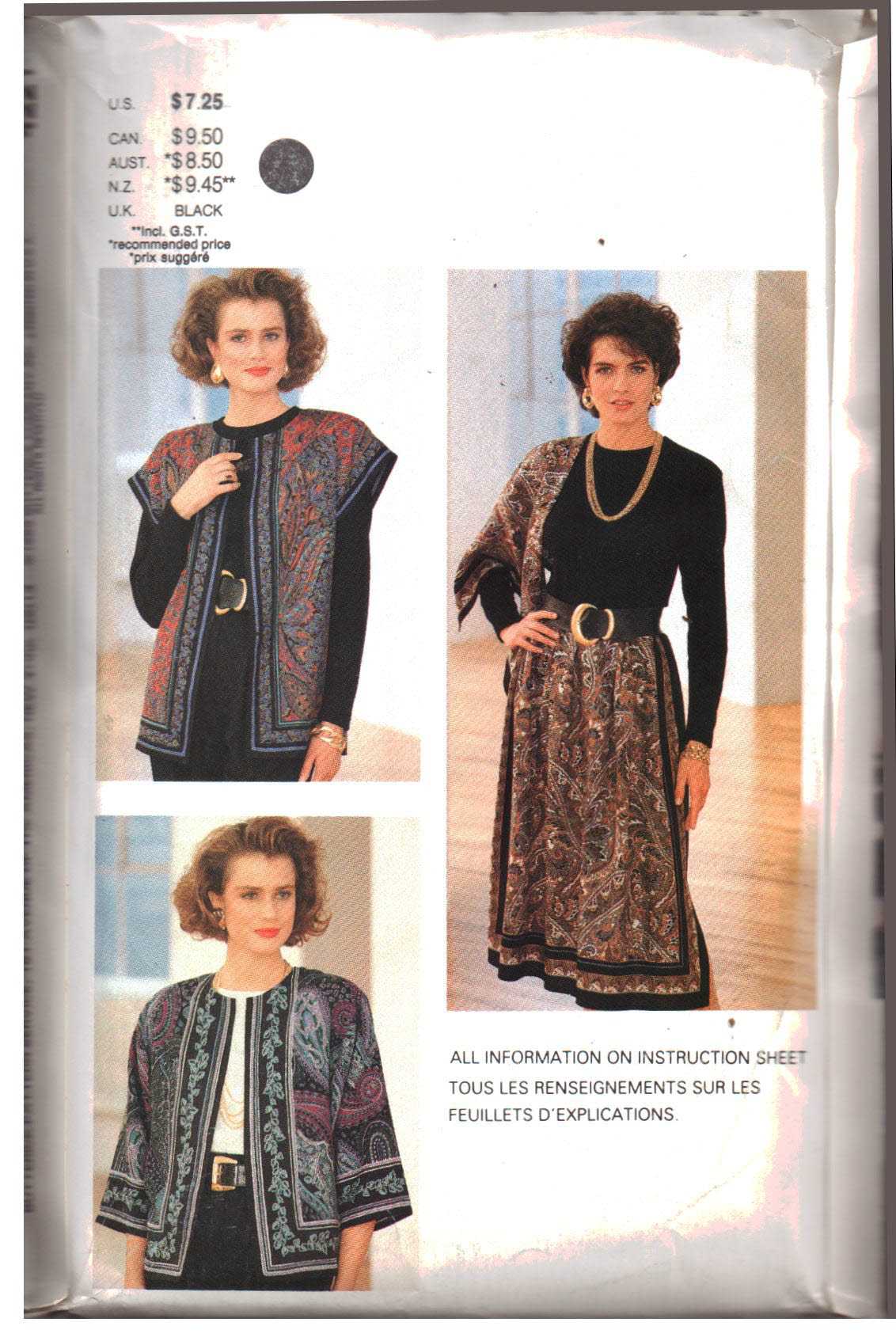 Butterick 4221 Jacket, Vest, Skirt Size: All Uncut Sewing Pattern - Image 2