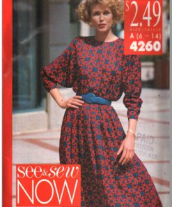 Butterick 4260 Dress Size: A 6-14 Used Sewing Pattern